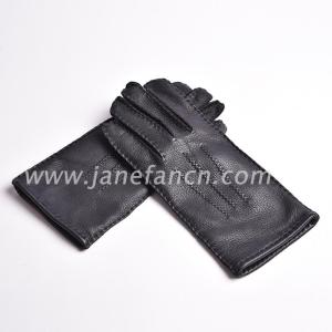 Wholesale leather: Custom Best Selling Men's High Quality Deerskin Winter Leather Gloves