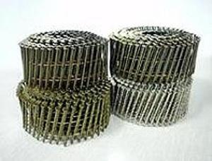 Wholesale steel wire fence: Wire Welded Coil Nails, 15 Degree