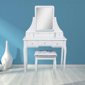 Wholesale dresser: New Design European Beauty White Wooden Mirrored Dresser