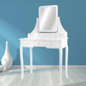 Wholesale wooden table: French Modern Wooden Carving Dressing Table with Mirror and Stool