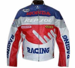 New Mens Honda Repsol Motor Bike Leather Jacket + Amour(id:2154624 ...