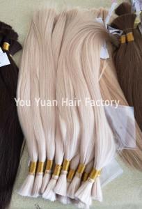 Wholesale real human hair extension: Luxury Cuticle Hair Bulk Light Blonde Human Remy Hair Human Hair Double Drawn