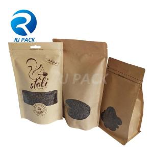 Wholesale stand up barrier pouches: Kraft Stand Up Pouches with Window