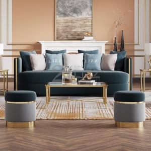 Wholesale spend management: Metal Decor Luxury Living Room Furniture Velvet Fabric Couch