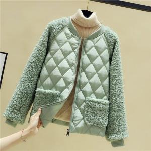 Wholesale cotton wool: Lamb Wool Down Jacket Female Short Autumn and Winter New Korean Version Loose Cotton Jacket Light Th
