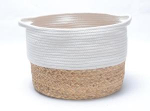 Wholesale cotton rope basket: Handmade Round Cotton Rope Storage Basket for Organizing