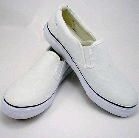 Plain White Canvas Slip-on Shoes 2(id 