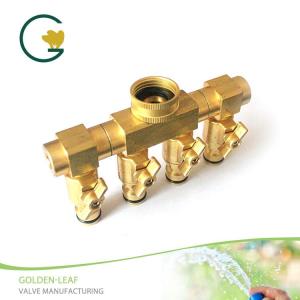 Wholesale brass angle valve: Duty Brass 4 Way Hose Manifold Hose Pipe Adapter