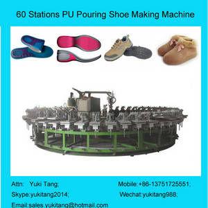 Wholesale evening shoes: 60 Stations PU Pouring Shoe Making Machine \ PU Pouring Sole Making Machine
