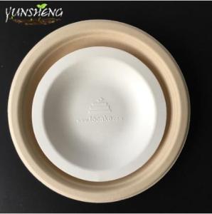 Wholesale healthy disposable paper cups: Disposable Bamboo Pulp Paper Round Bottom Plate for Dinner
