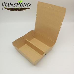 Wholesale outdoor lunch container: Didposable Kraft Brown Paper Box with Dividers with Several Compartments