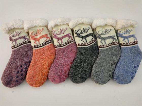 Sell Export To Finland Moose Design Winter Slipper Sock Sherpa Lined