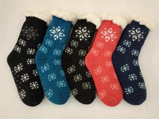 unisex Winter Socks Christmas Warm Wool Snowflake Comfortable thick 41-42EU 
