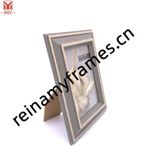 Wholesale Photo & Picture Frames: PS Plastic Photo Frame Gray Wood Grain Narrow Line Border Photo Frame for Home Office and Hotel Deco