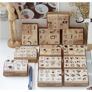 Wholesale rubber stamp: New Retro Wood Rubber Stamp DIY Craft Letters Diary Journal Hand-decorated Wooden Stamps