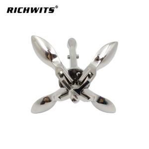 Wholesale rigging hardware: Stainless Steel Durable 0.7 KG Docking Hardware Boat Folding Grapnel Anchor for Boat Marine Yacht