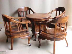 Wholesale Wood & Panel Furniture: Antique Chair and Round Table