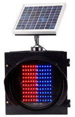Wholesale solar traffic warning light: Solar LED Traffic Light - Red and Blue Warning Light