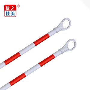Wholesale reflective stripe: High Quality PVC Traffic Safety Supplies Red and White with Reflective Film Retractable Cone Bar