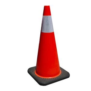 Wholesale road cone: Roadway Safety PVC Orange Reflective Film Parking Barrier Traffic Road Cone