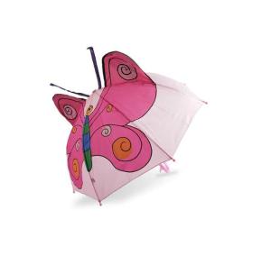Wholesale 5 folding sun umbrella: Pink Large Butterfly Children Umbrella