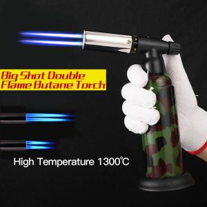 Wholesale outdoor bbq: GF926 Double Jet Flame Butane Gas Torch Metal Lighters for Barbeque Kitchen Outdoor BBQ