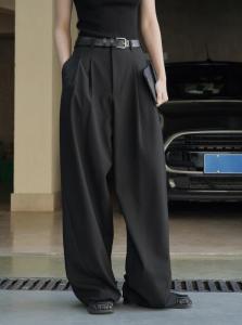 Wholesale korean: Spring New Korean Version Commuter High Waisted Wide Leg Pants Suit Pants Texture Casual Trousers
