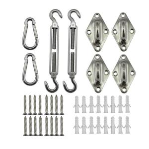 Wholesale shade: 6mm Fixing Rigging Hardware Stainless Steel Square Sun Shade Sail Hardware Kits