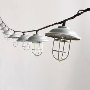 Wholesale cage: Garden Decorative Galvanized Hood & Wire Cage String Light 10ct