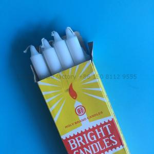 Wholesale smokeless stick: Paraffin Wax White Bright Candle with Yellow Box