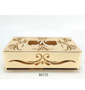 Wholesale tissue boxes: New Design Gold Metal Tissue Box for Home Decorations