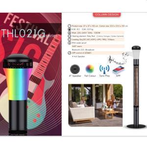 Wholesale aluminum bluetooth speaker: Electric Infrared Tower Heater with Bluetooth Speaker and RGB Lighting