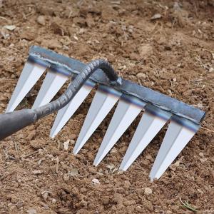 Wholesale soil: 4/5/6/7 Tines Heavy Duty Iron Hand Tool Loosening Farm Land Soil Gardening Ground Steel Weeding Rake