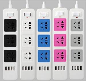 Wholesale universal power: 2500W Flat Electrical Socket Universal Fireproof Power Strip with USB