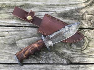 Wholesale sheath leather: Damascus Knife, Handmade Knife, Custom Damascus Steel Knife,Hunting Forged Damascus Steel Fixed Blad