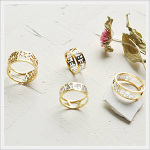Wholesale costume jewelry: Lettering Openwork Ring