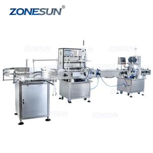 Wholesale water filling machine: ZONESUN Juice Milk Small Automatic Bottle Water Liquid Turntable Capping Packaging Filling Machine