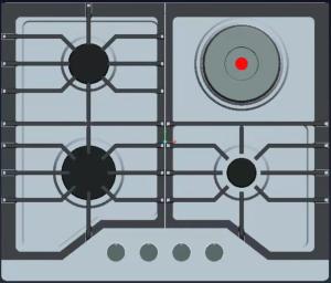 Wholesale steel panel: Gas and Electric Cooktop 4 Burners with Stainless Steel Panel