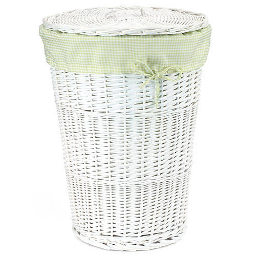 large white laundry hamper