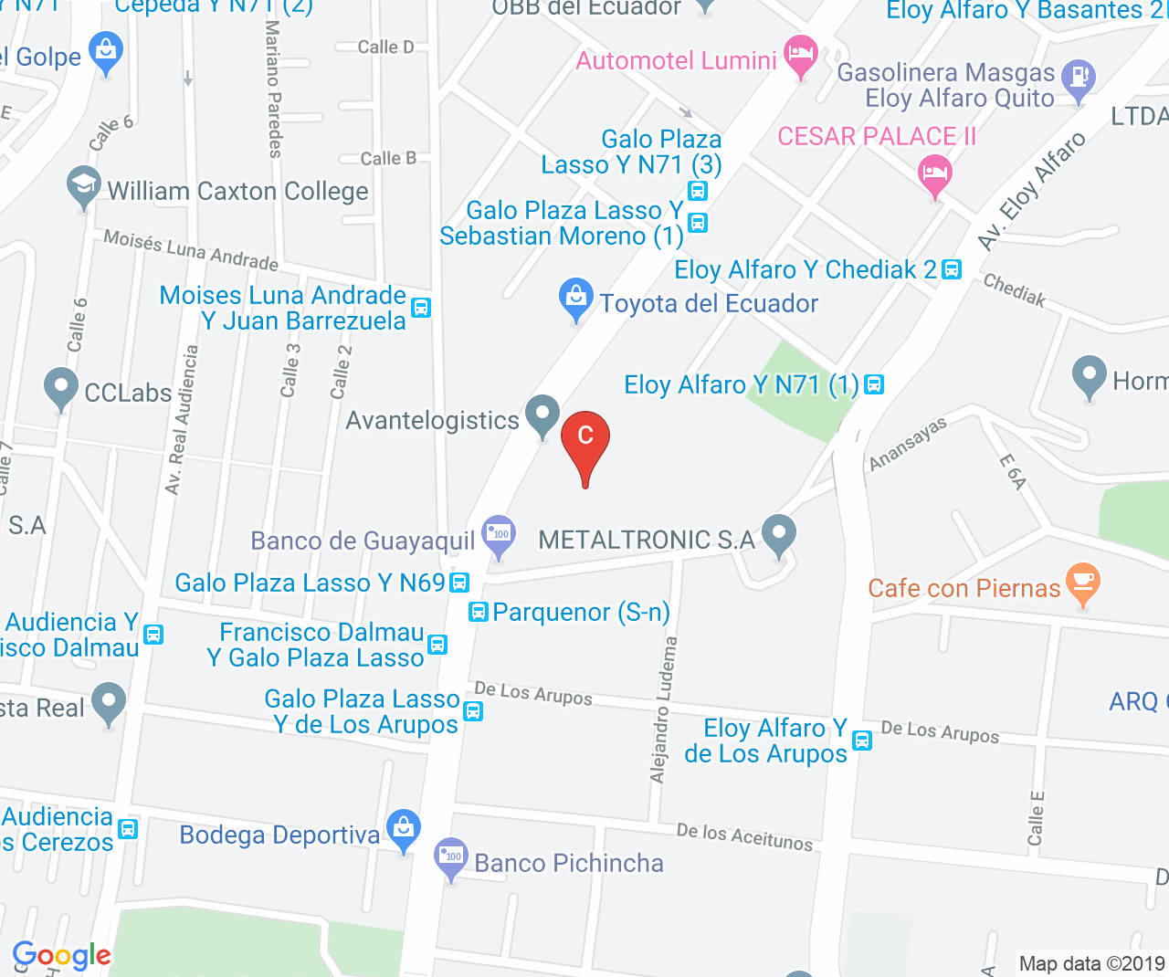 Company location map of Amercom
