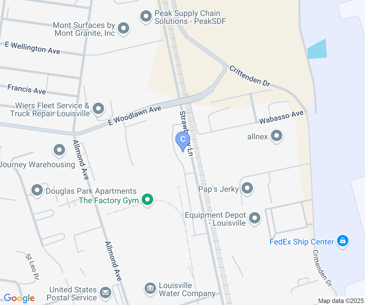 Company location map of Bessler's U Pull & Save - Louisville, KY