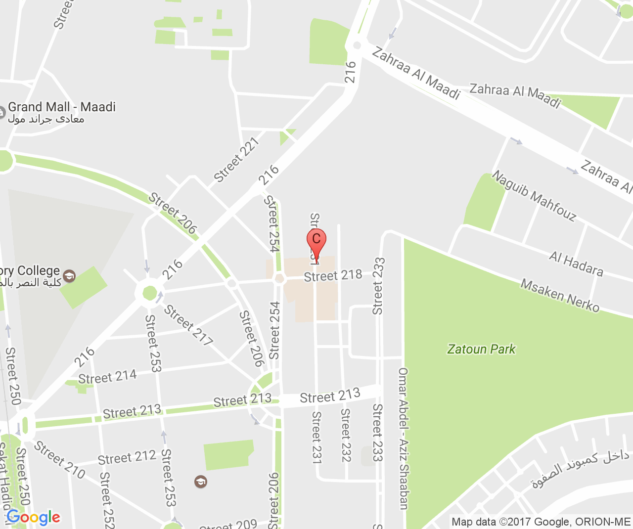 Company location map of Boom Plus for Manufacturing and Commerce