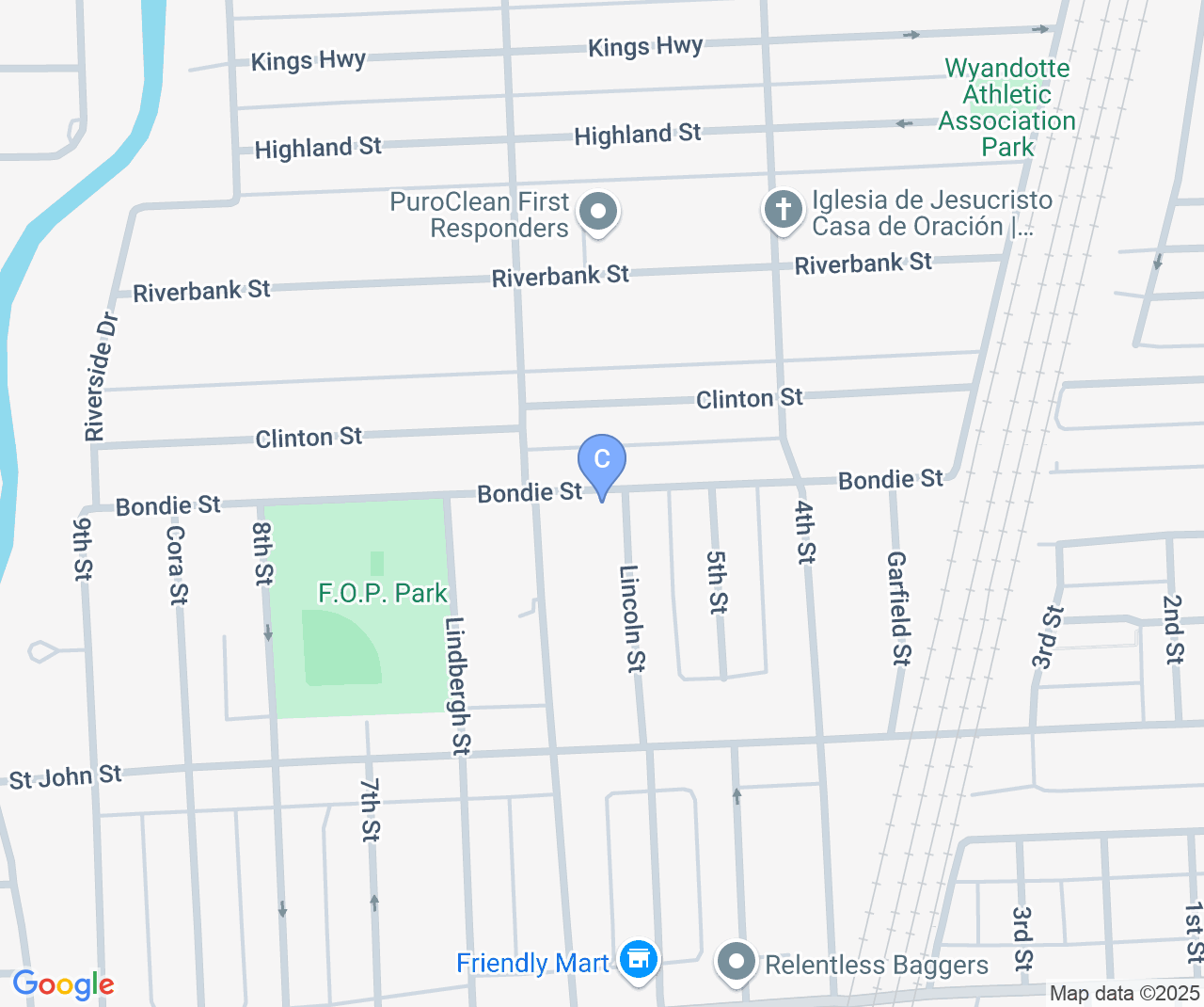 Company location map of BrightView Construction