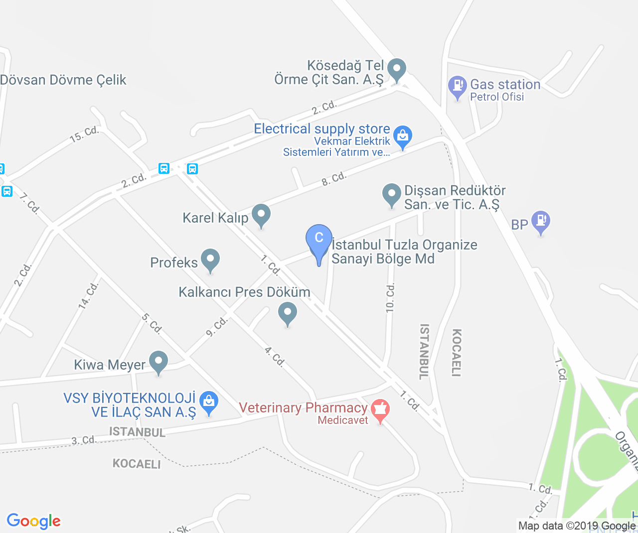 Company location map of Cooktech Ticaret As