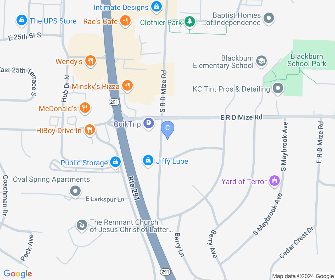 Company location map of Fence Masters of Kansas City