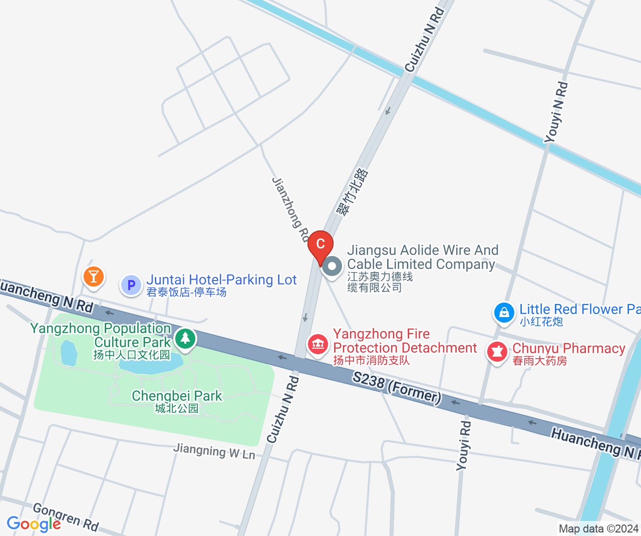 Company location map of Yangzhong Guling Rubber& Plastic Products Co., Ltd