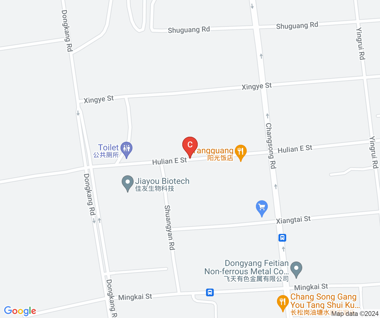 Company location map of Dongyang Haoyuan Packaging Co., Ltd.