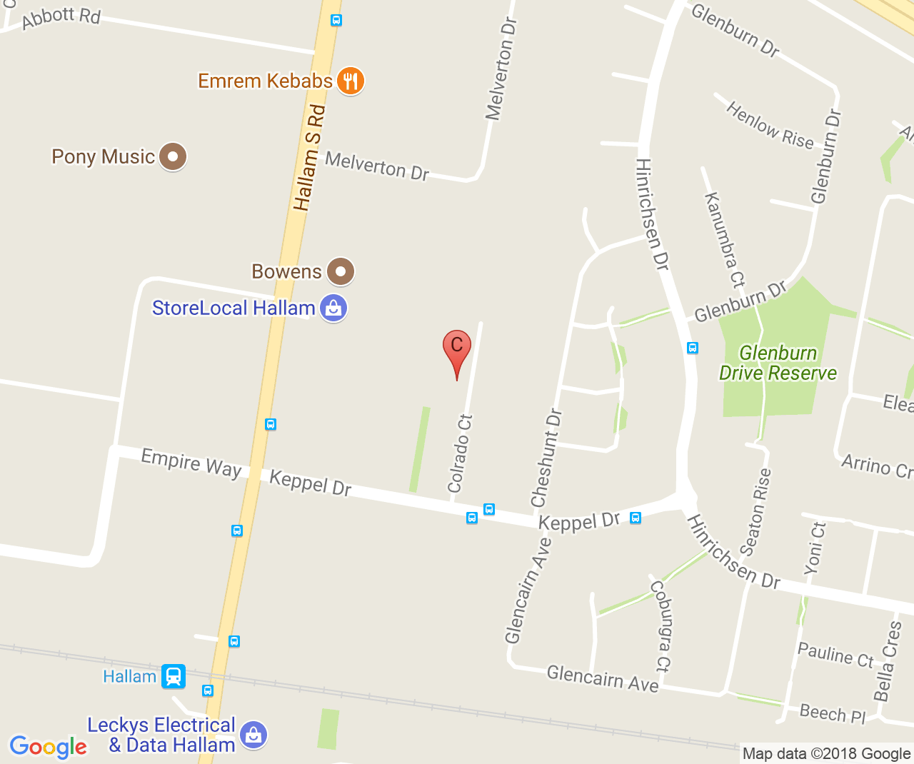 Company location map of IDM Instruments Pty Ltd