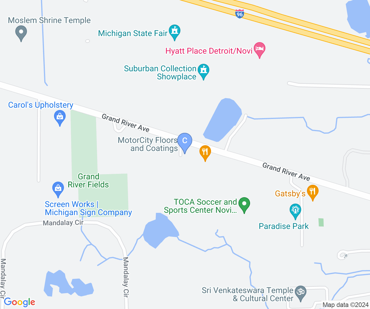 Company location map of Infinity Pools of Michigan