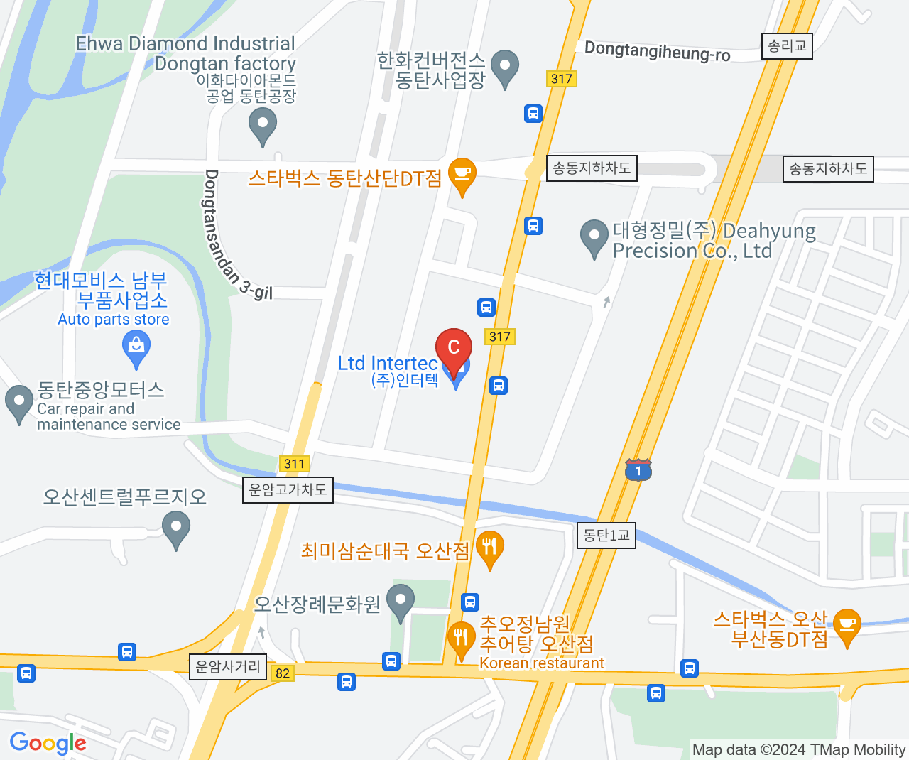 Company location map of Intertec Co., Ltd.